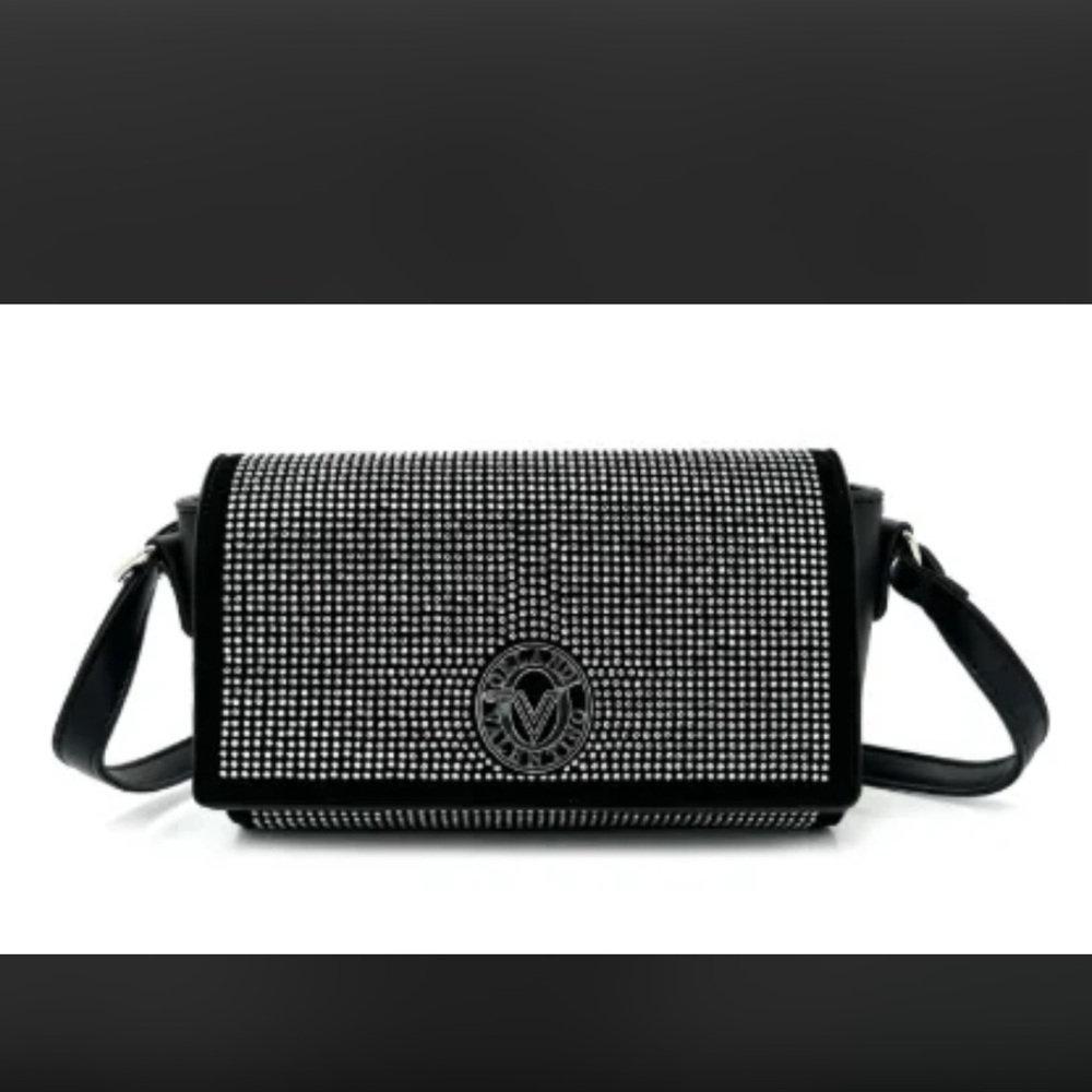 Valentino Orlandi Black and Silver Crossbody Bag